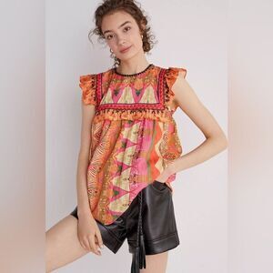 Siddhartha Bansal Sanya Ruffled Blouse, Women’s Size XS